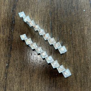 2 Vintage Rhinestone Hair Clip Bobbie Pins Festive & Elegant Bling for Holidays